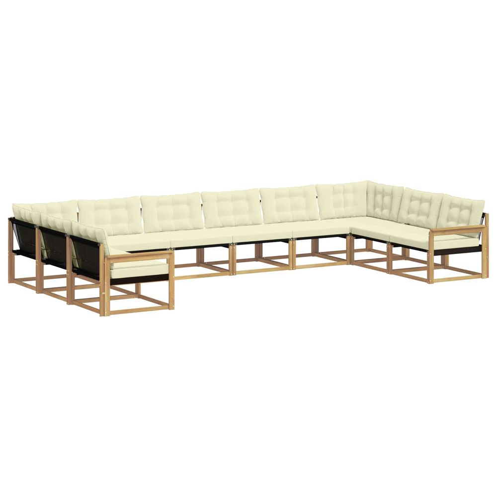 Ensemble de canapés d'extérieur 10 pc blanc et crème
