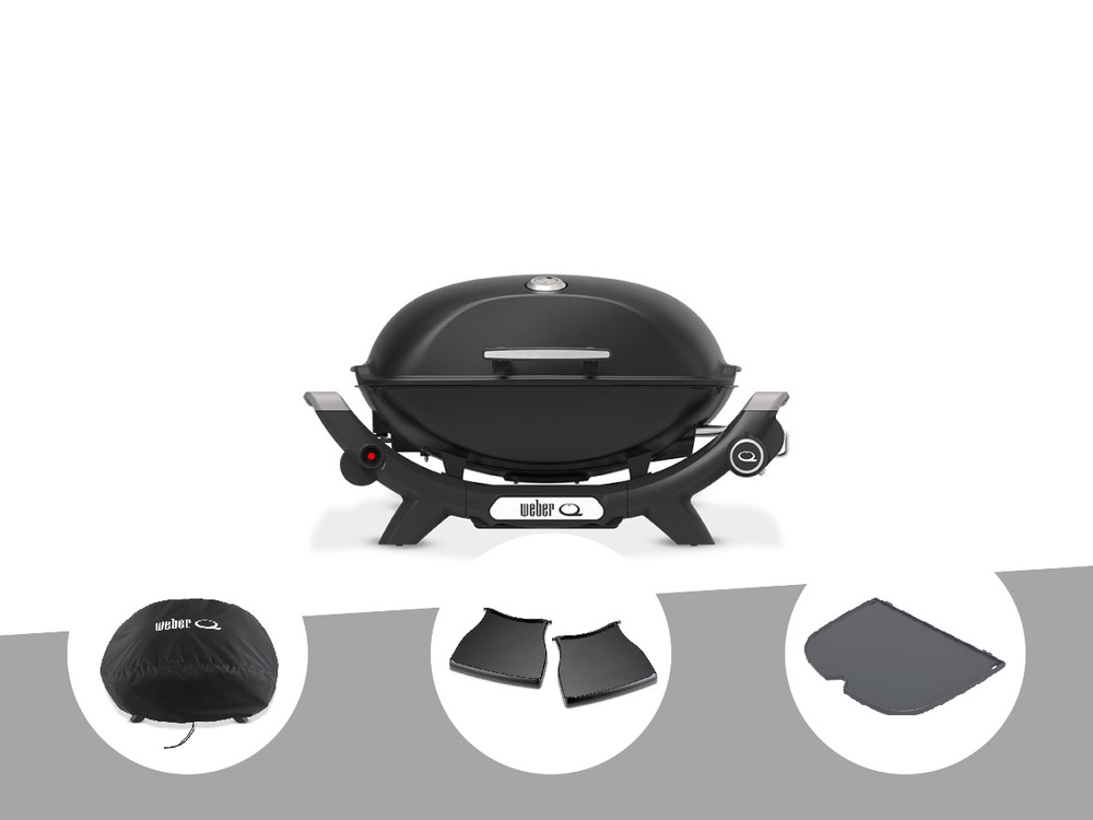 Barbecue à gaz q 2100n noir + housse + plan de travail + plancha (1/2)