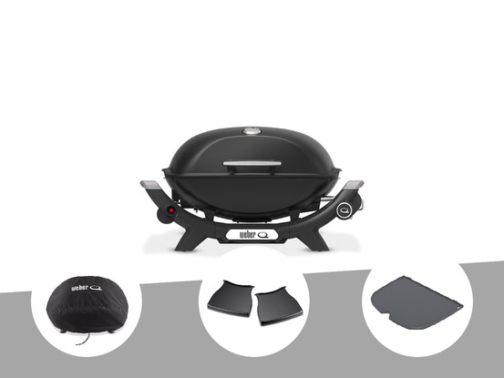 Barbecue à gaz q 2100n noir + housse + plan de travail + plancha (1/2)