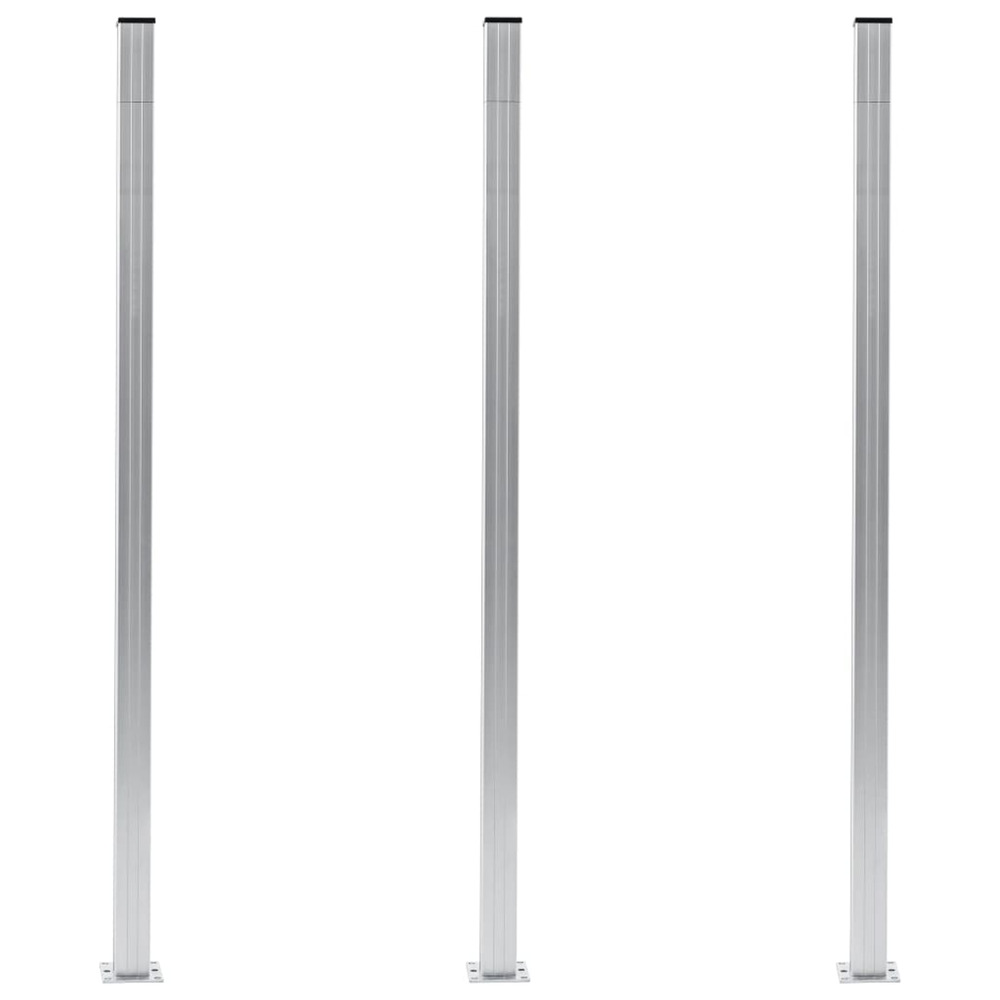 Poteaux de clôture 3 pcs aluminium 185 cm