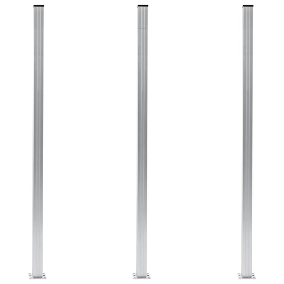 Poteaux de clôture 3 pcs aluminium 185 cm