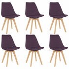 Chaises de salle à manger 6 pcs violet tissu