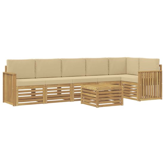Ensemble de canapés d'extérieur 7 pc blanc et beige polyester