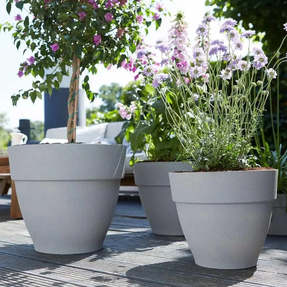 Pot de fleurs ø30xh25cm en plastique recyclé - elho® gris