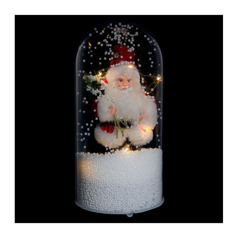 Déco père noël sous cloche, animée et musicale