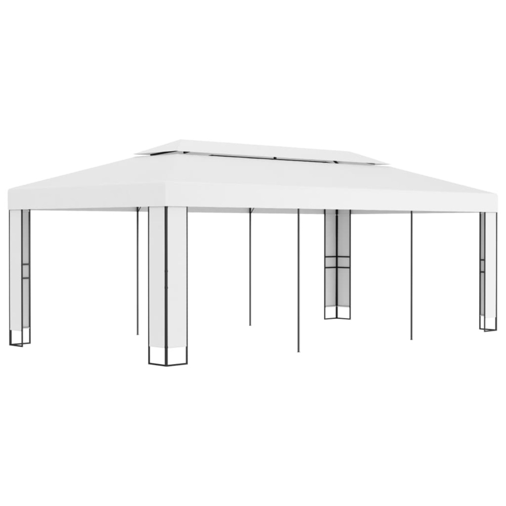 Tonnelle avec toit double 3x6 m blanc