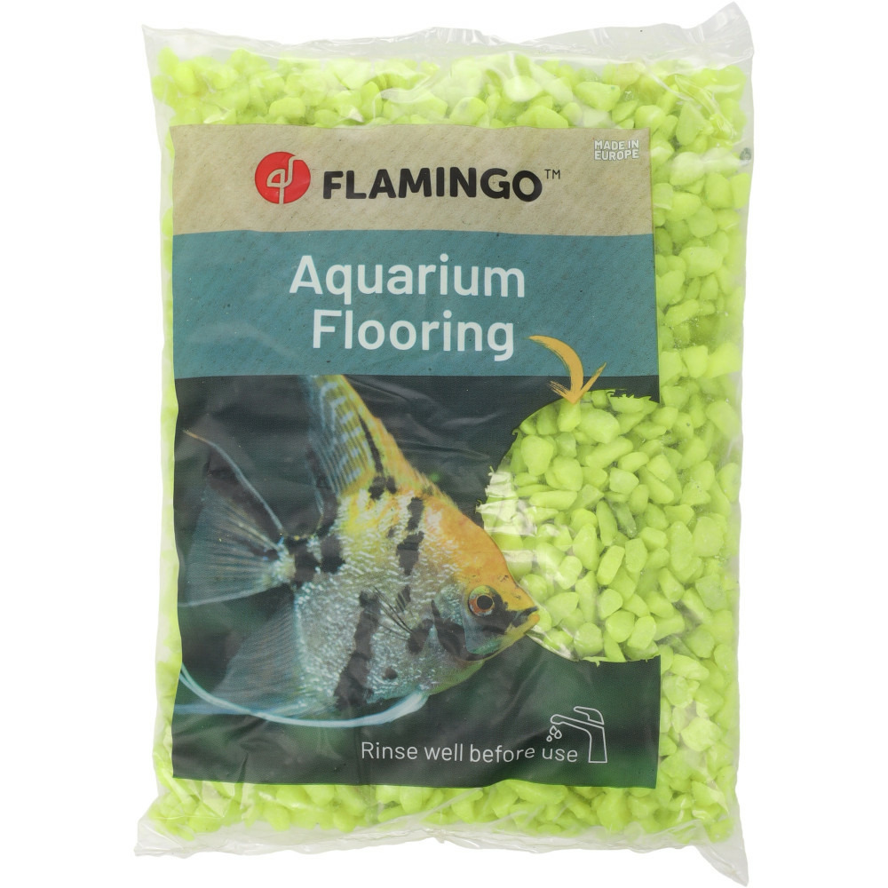 Gravier neon jaune 1 kg pour aquarium.