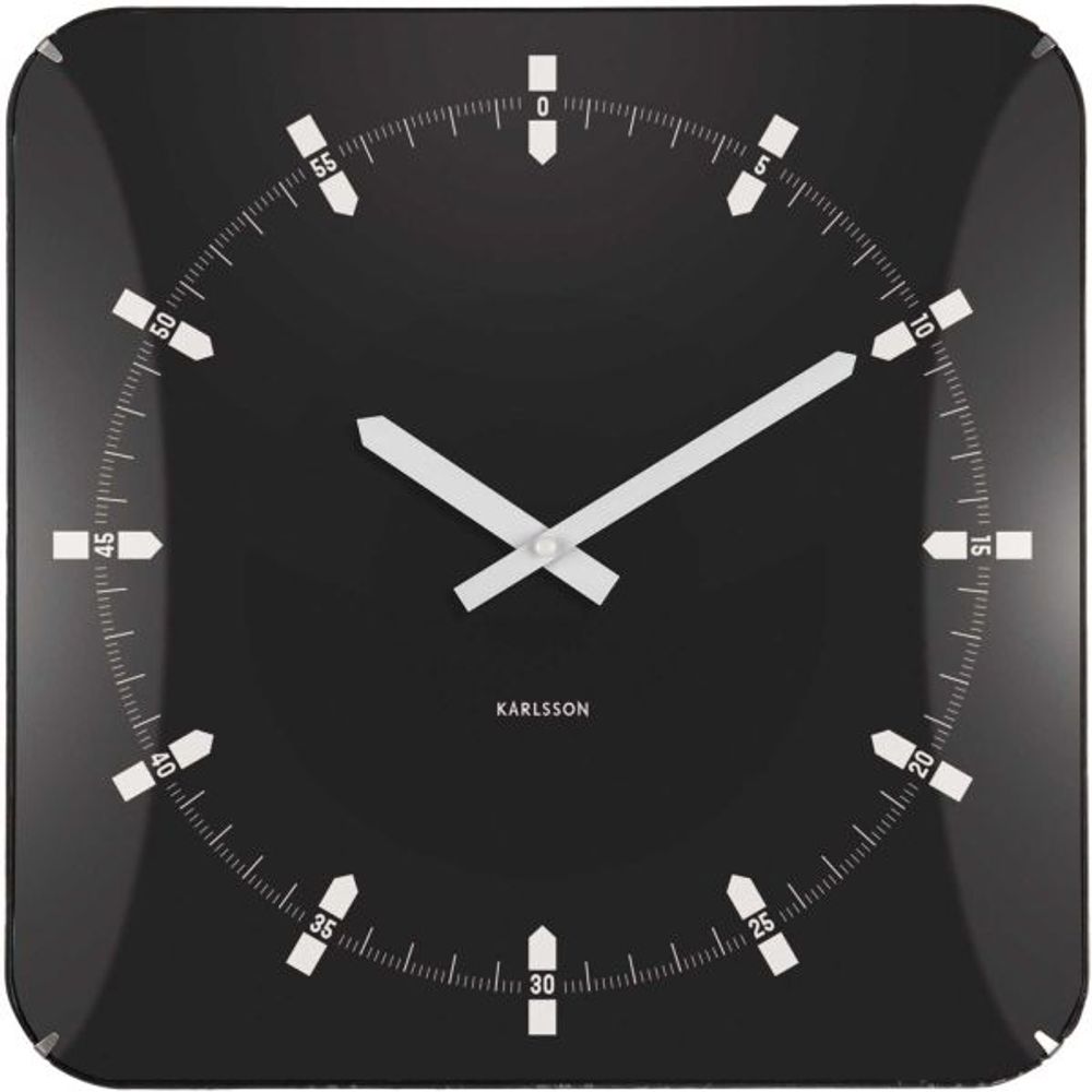 Horloge murale en métal sucinto dome square noir