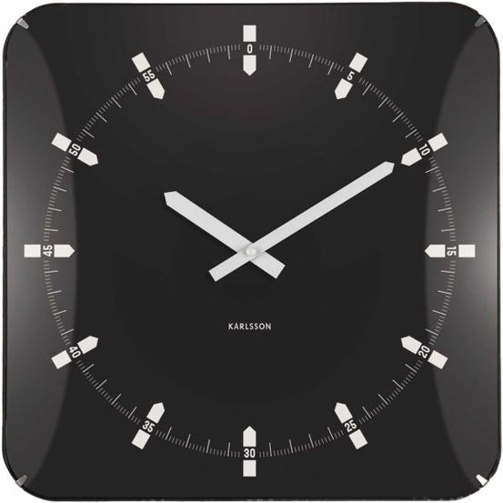 Horloge murale en métal sucinto dome square noir