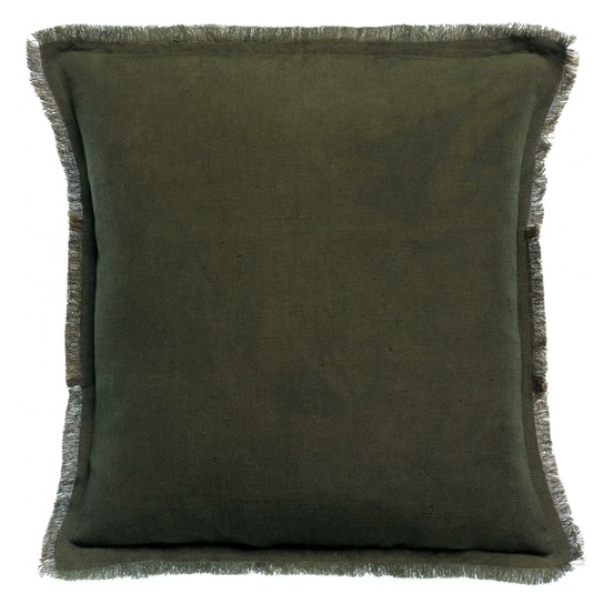 Coussin uni laly olive 45 x 45 cm
