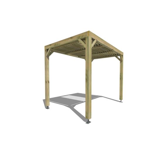 Pergola bois • 3m x 2m • indépendante • sens profondeur • lames orientables bioclimatiques incluses • livraison comprise
