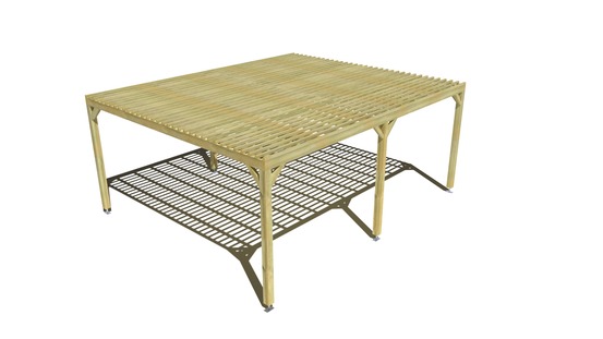 Pergola bois • 6m x 5m • indépendante • sens profondeur • lattage bois • livraison comprise