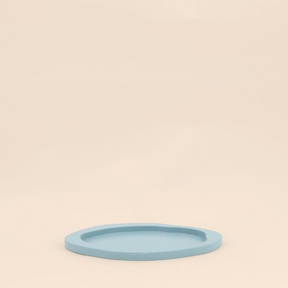 Plateau organique bleu 22x18cm