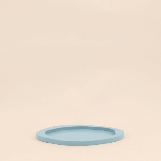 Plateau organique bleu 22x18cm