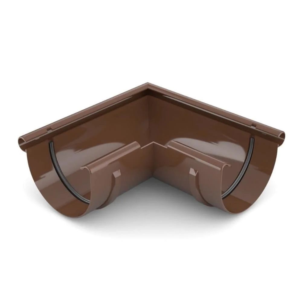 Angle extérieur gouttière 90° marron, système 125