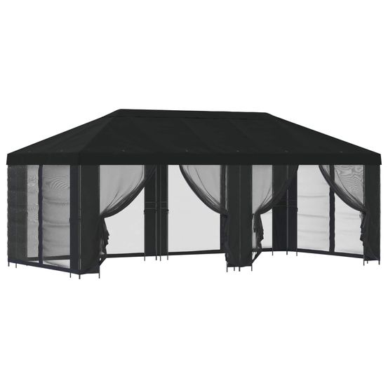 Abri de jardin avec parois 6 x 3 m noir polyester et acier