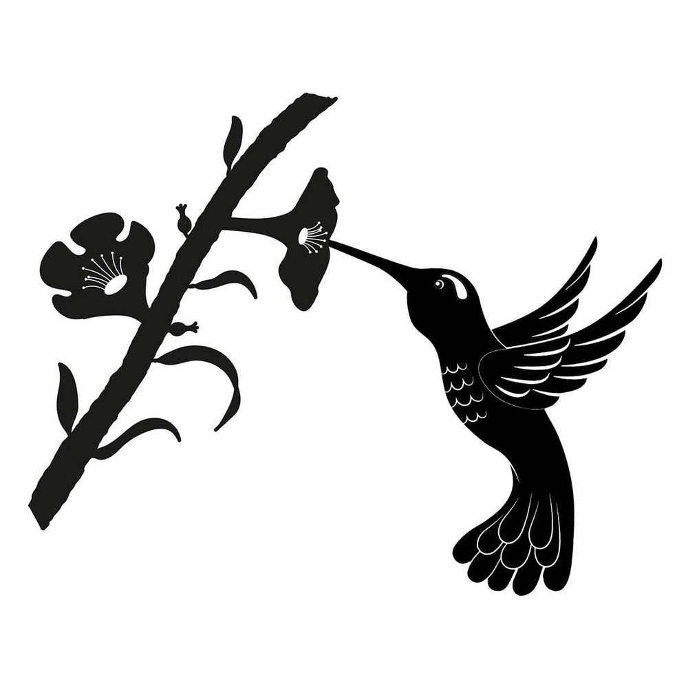 Silhouette sur pique en acier noir colibri