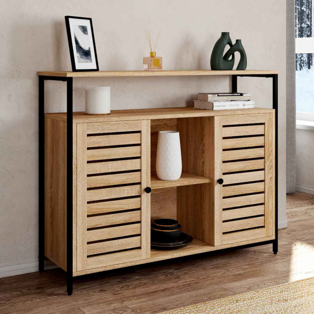 Buffet 2 portes persiennes 100 cm halifax design industriel