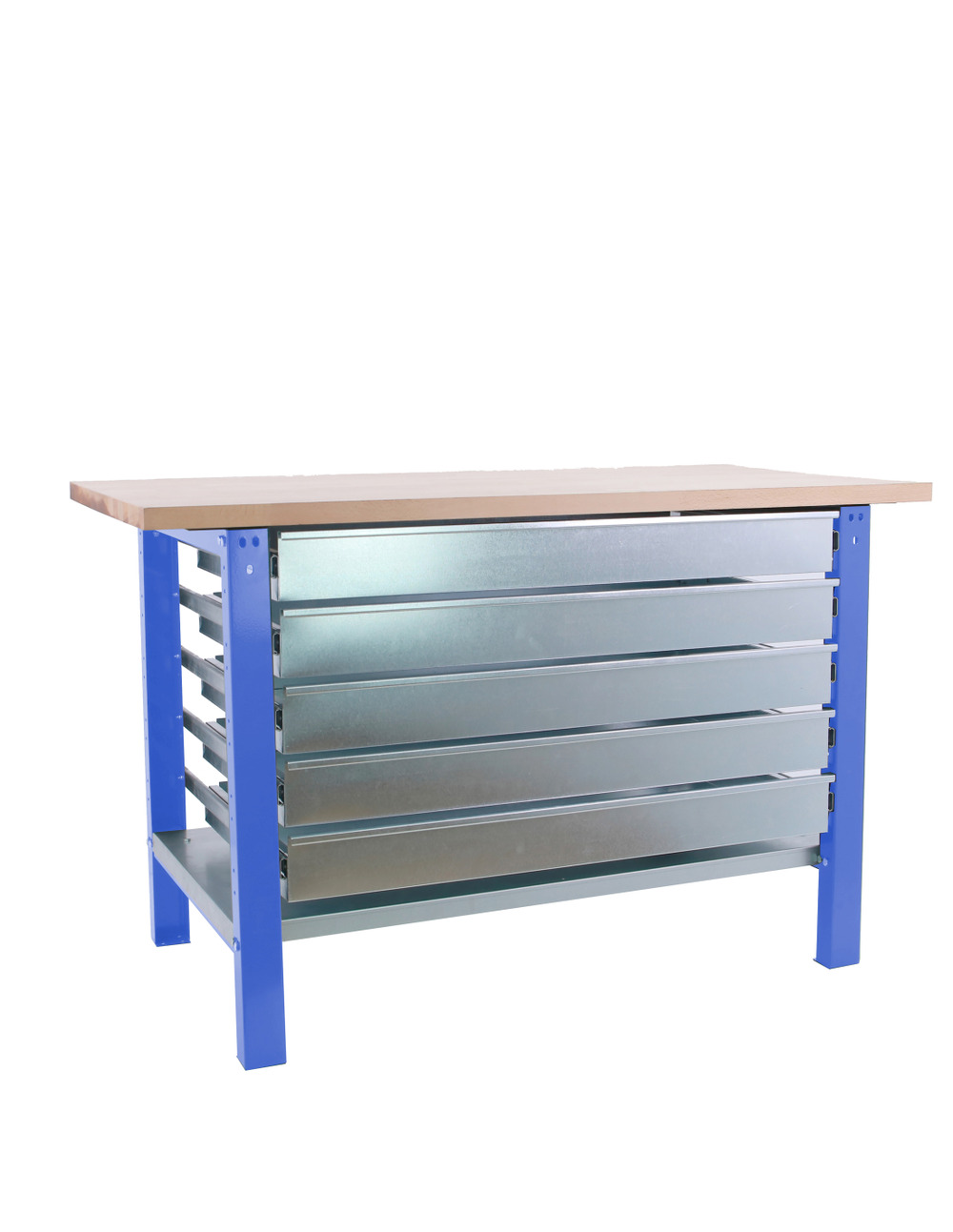 Etabli simonwork bt6 pro laminate 5box 1200 bleu/hêtre bleu/hêtre 865x1200x750 - simonrack