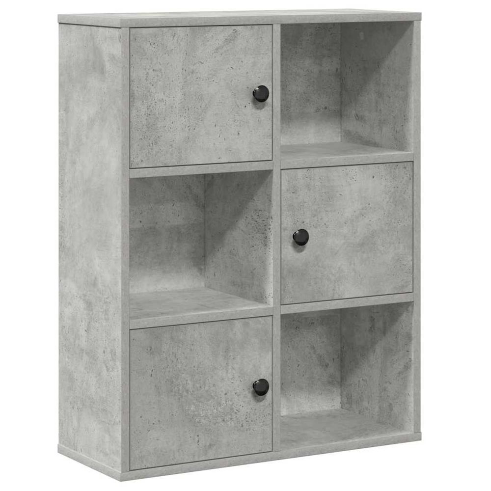 Bibliothèque gris béton 60x24x76,5 cm bois d'ingénierie