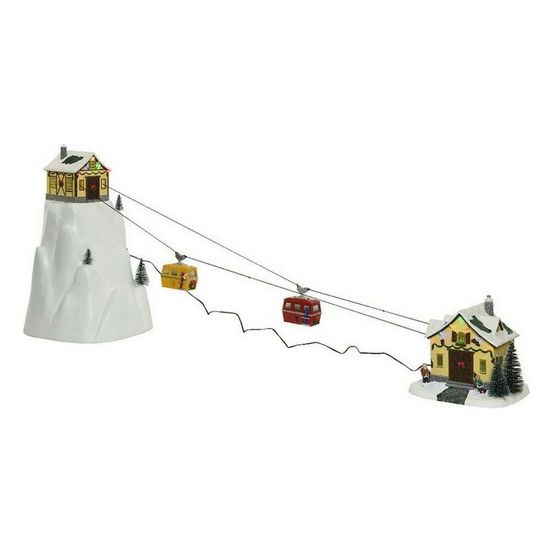 Décorations de noël snowy adventures lumière led musique scène vert tendre 31,5 x 32,5 x 53 cm