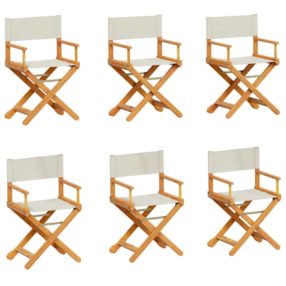 Chaises de jardin pliables lot de 6 blanc crème tissu