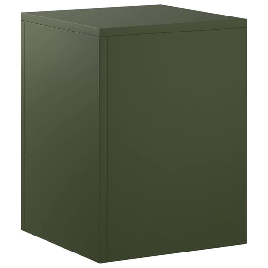 Support de plante vert olive 30 x 30 x 40 cm acier patiné