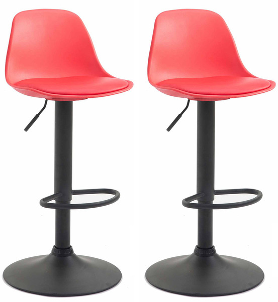 Lot de 2 tabourets de bar kiel plastique noir