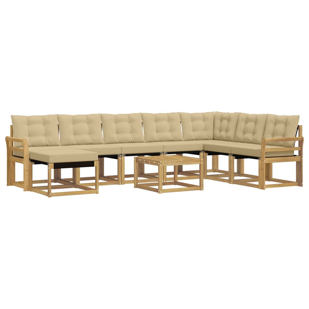 Ensemble de canapés d'extérieur 9 pc blanc et beige