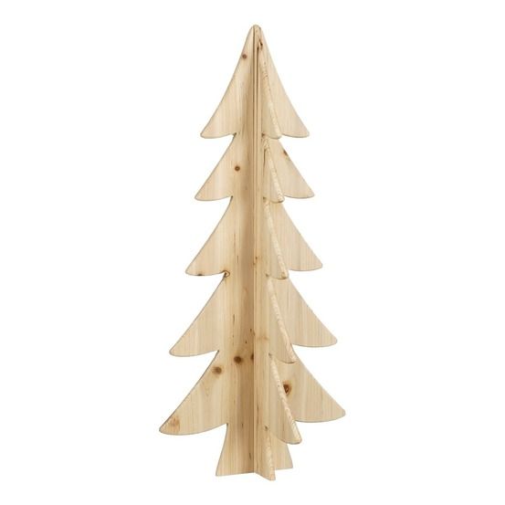 House of saisons décoration sapin de noël - h78 x ø36 cm - marron