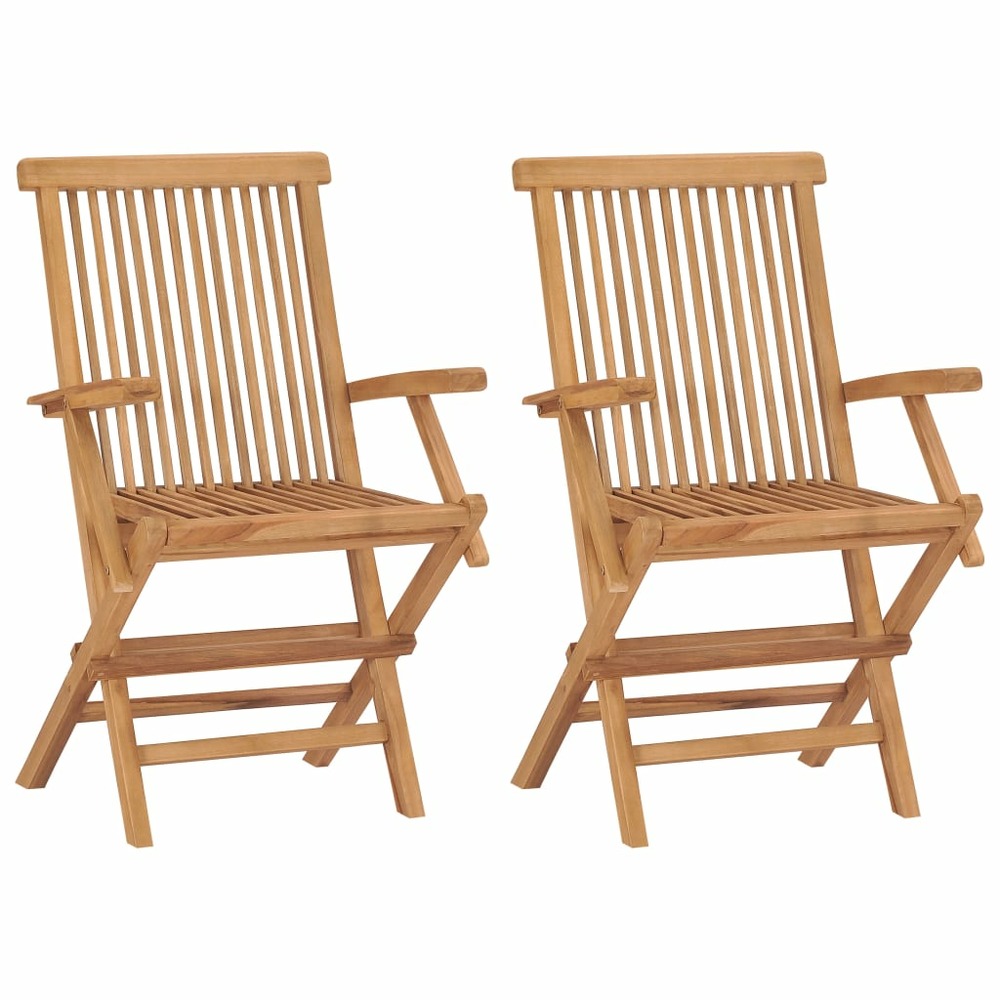Chaises de jardin pliables lot de 2 bois de teck massif