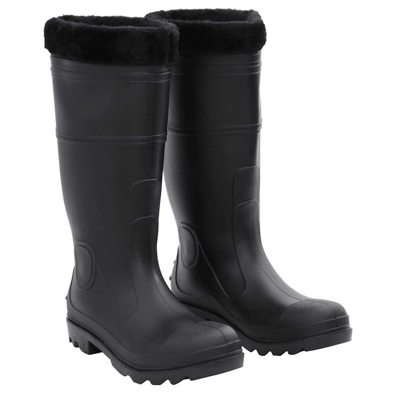Bottes de pluie avec chaussettes amovibles noir taille 43 pvc