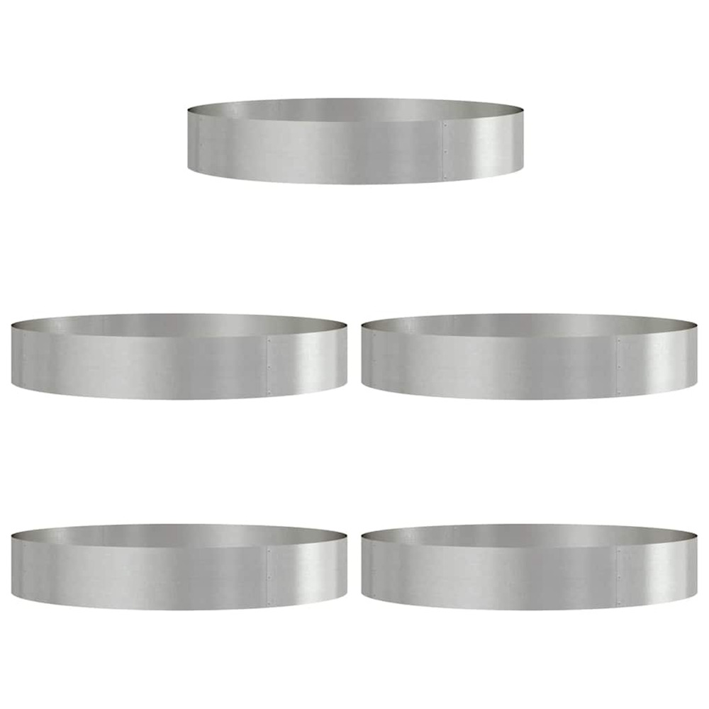 Cache-pot de jardin 5 pcs argent 120 x 120 x 20 cm