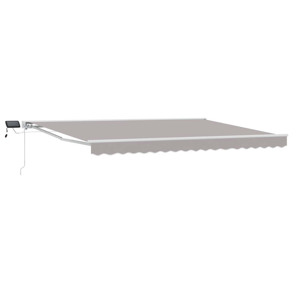 Cadre de store manuel avec leds gris clair et blanc 4 × 3 m
