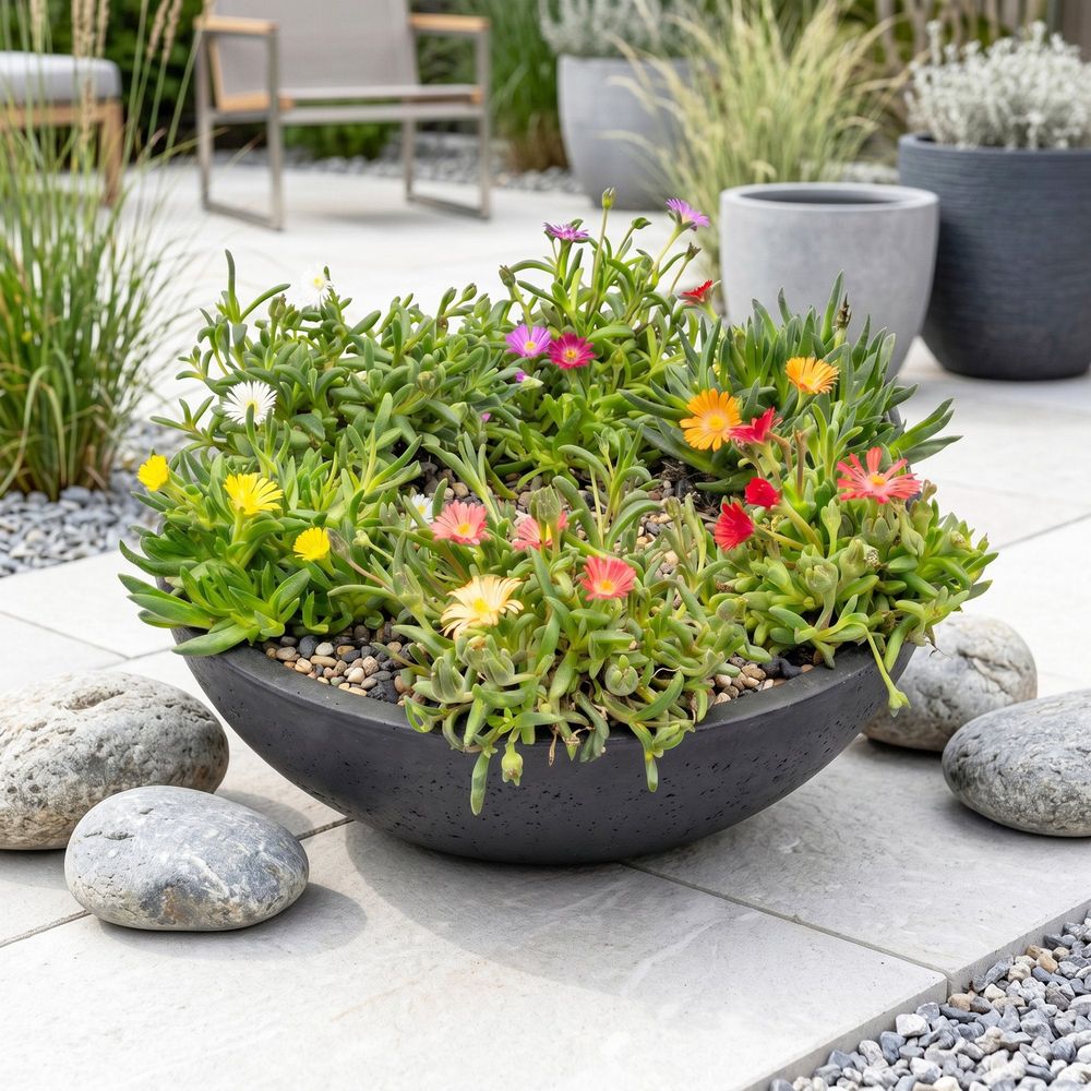 Pourpier vivace - couvre-sol fleuri en mélange de coloris - pot de 7cm - hauteur 10-12 cm - plante d’extérieur