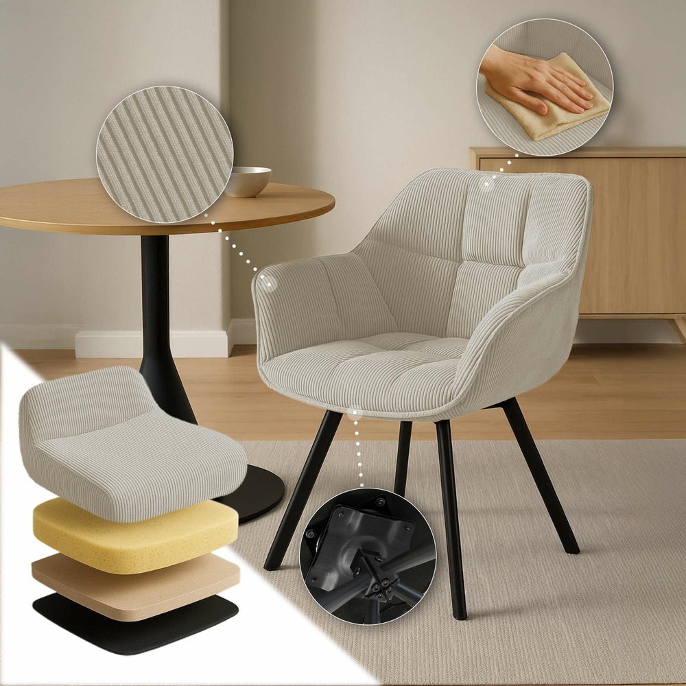 Chaise de salle à manger jordi cord