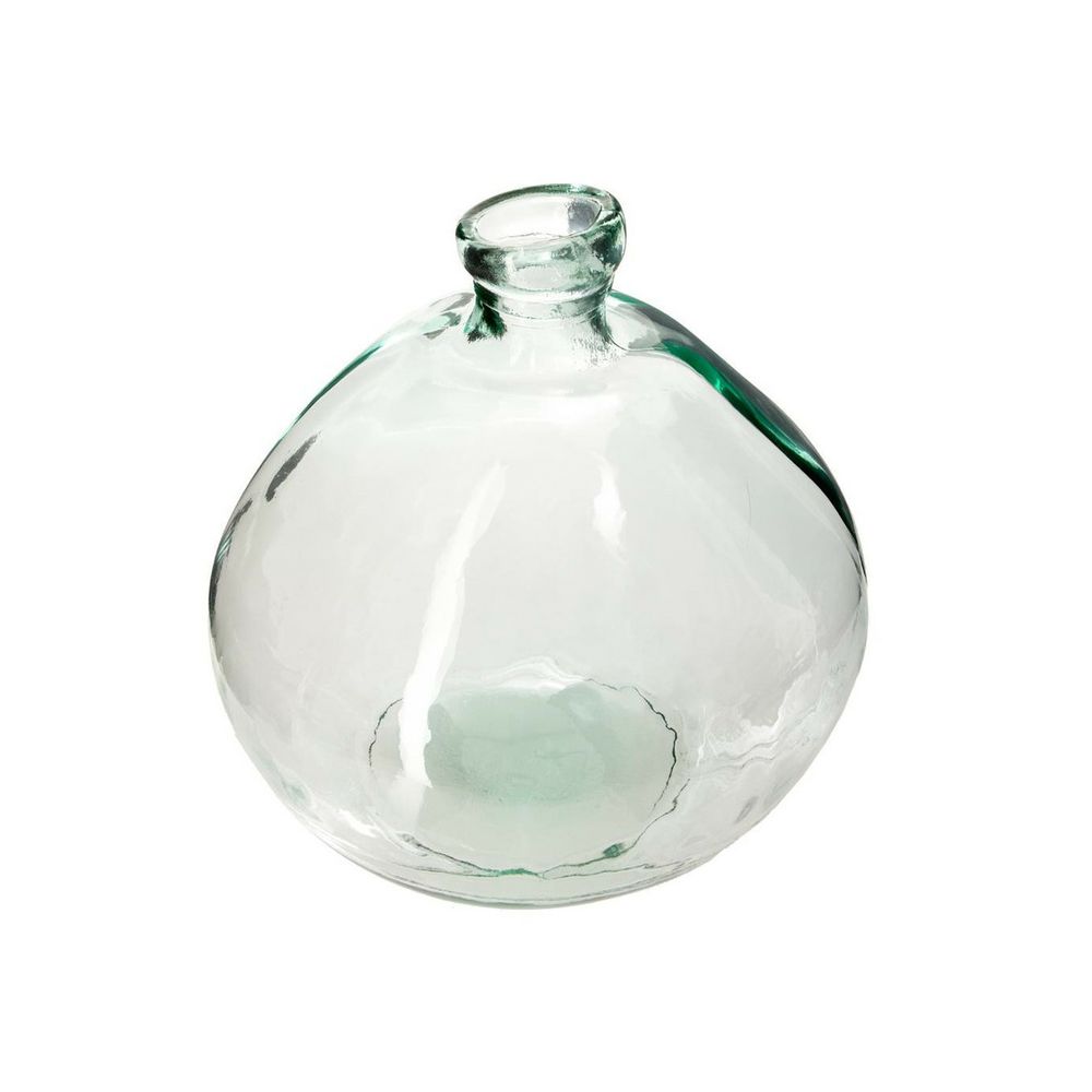 Vase rond en verre recyclé transparent h 23 cm