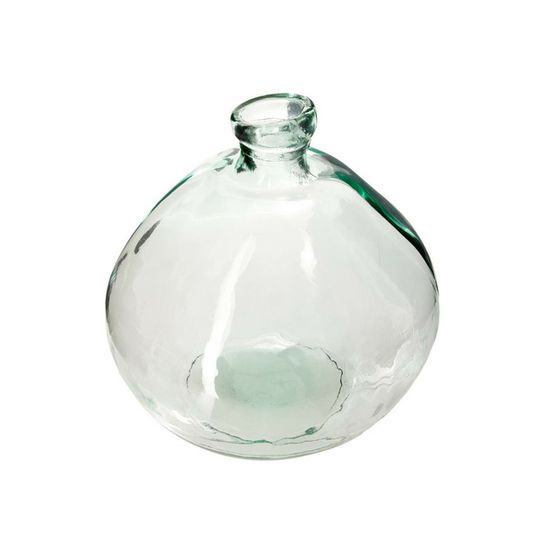 Vase rond en verre recyclé transparent h 23 cm