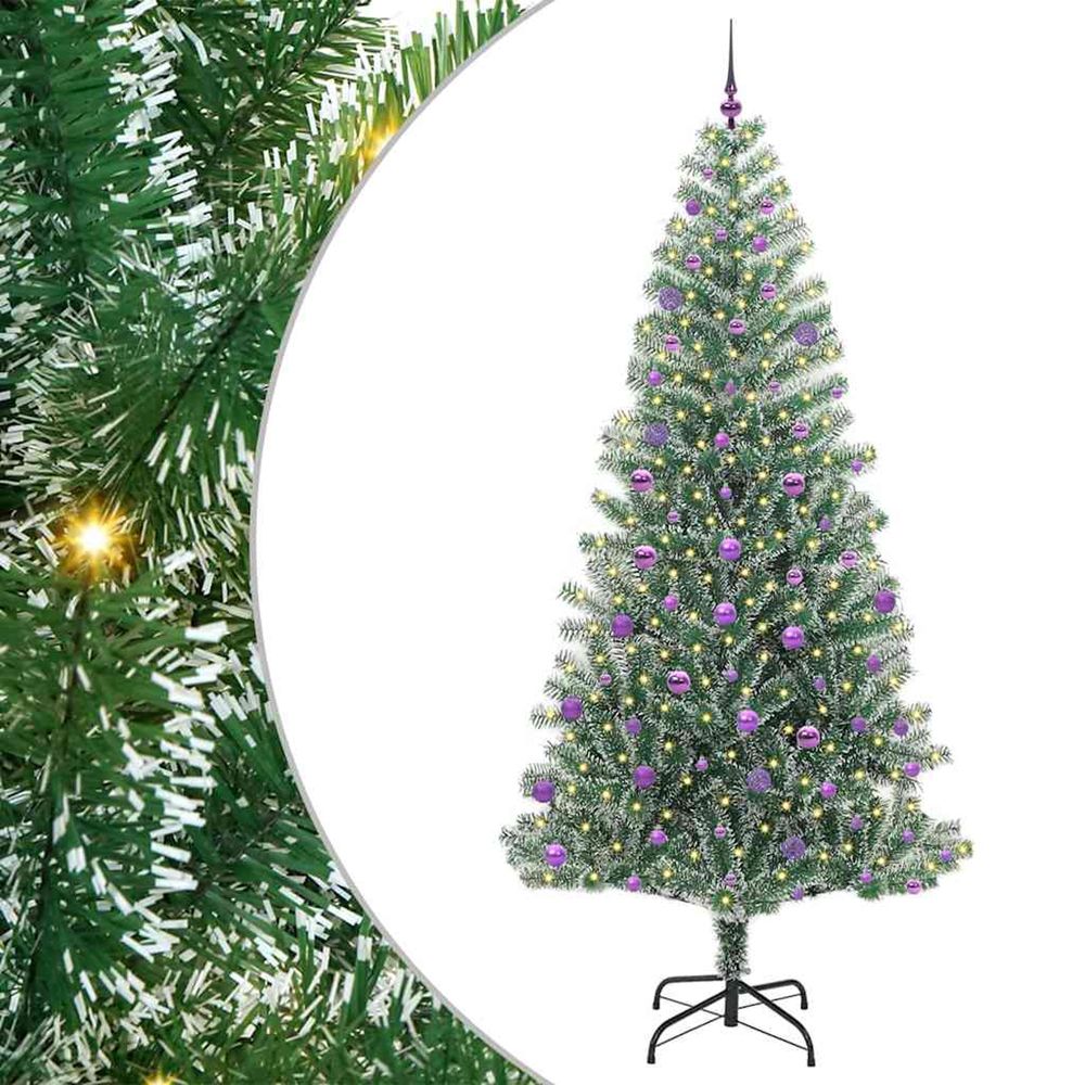 Arbre de noël artificiel floconné de neige avec lumière led