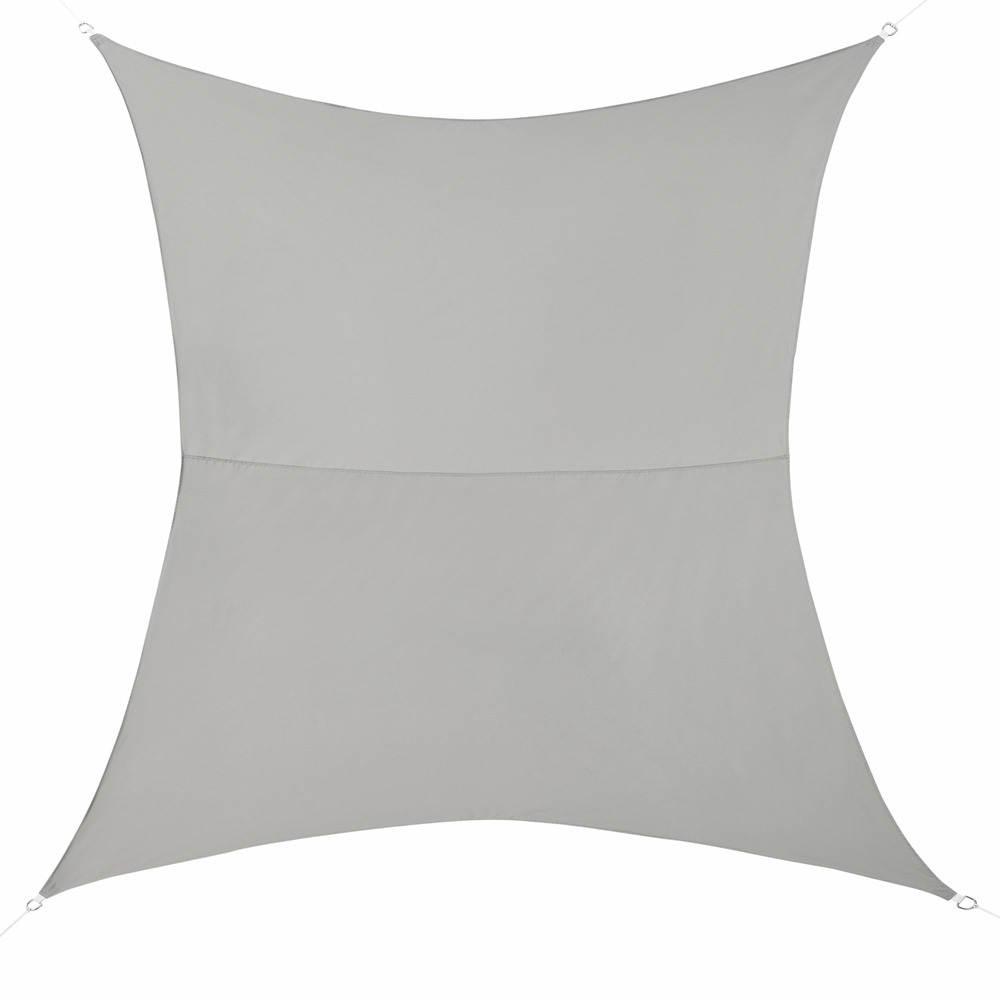 Voile d'ombrage de protection polyester polyuréthane quadrilatéral 2x3 m gris clair