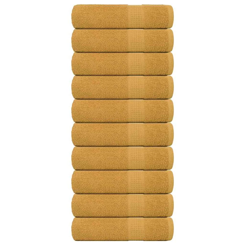Serviettes de douche frogn 10 pcs doré 70x140 cm 360 g/m²