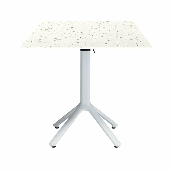 Restootab - table pliable nemo blanche pour extérieur terrazo 70x70