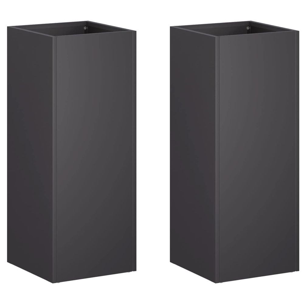 Cache-pot de jardin 2 pc noir 20 x 20 x 50 cm