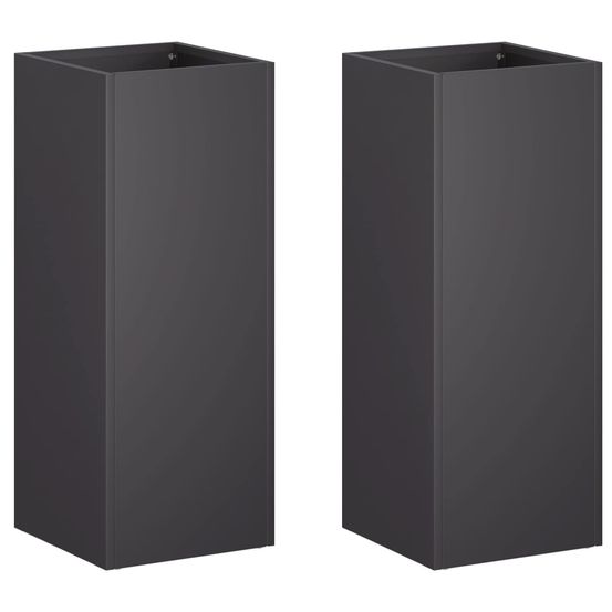 Cache-pot de jardin 2 pc noir 20 x 20 x 50 cm