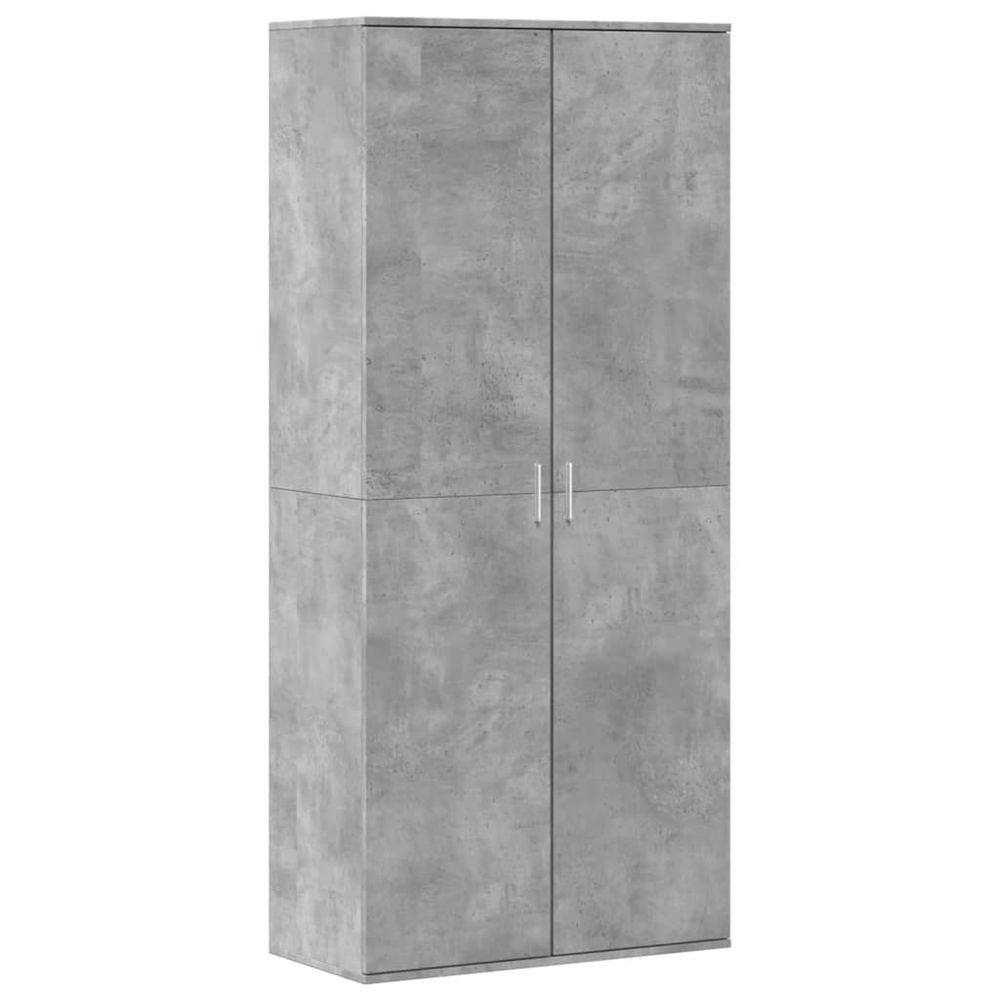 Armoire à chaussures gris béton 80x39x178 cm bois d'ingénierie