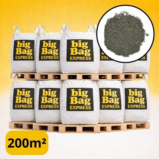 Pack 10 x big bag de +/- 1,5t ≃ 200m² sable lavé gris ø 0/4 mm - livraison premium