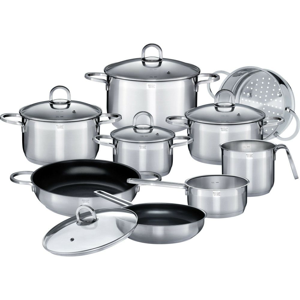 Gsw alara - batterie de cuisine 14 pieces en acier inoxydable - tous feux dont induction