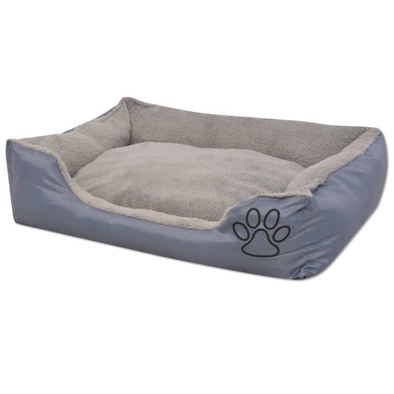 Lit pour chiens avec coussin rembourré taille xxl gris