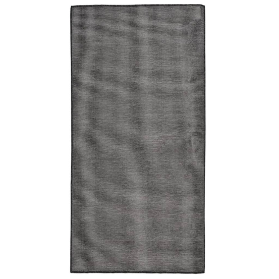 Tapis à tissage plat d'extérieur 100x200 cm gris