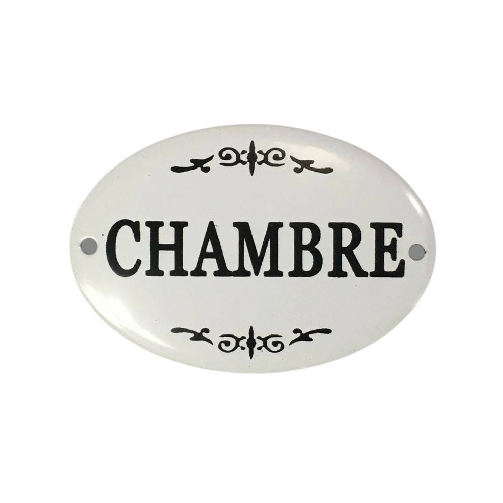Plaque de porte décorative vintage chambre fer blanc noir 10. 5x8cm